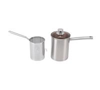 Cocoarm Piccola Friggitrice, 304 in Acciaio Inossidabile Mini Friggitrice Profonda, Design Compatto, Cestino del Filtro Ad Olio, Ideale per Cuocere Sane in Piccole Cucine