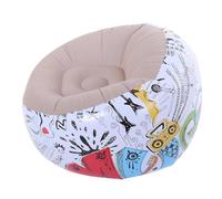 Cocoarm Poltrona Gonfiabile a Sacco, PVC Floccato Doodle, Schienale | Posti a sedere per leggere, supporto allineato alla colonna vertebrale, dimensioni 120 x 120 x 70 cm, soggiorno, spiaggia,