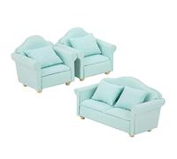 Cocoarm Polvetta in Miniatura e Divano Set per la Decorazione della Casa delle Bambole, Fattura Squisita con Design Delicato, Ideale per L'arredamento della Camera da Letto (Verde Matcha)