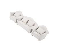 Cocoarm Polvetta in Miniatura e Divano Set per la Decorazione della Casa delle Bambole, Fattura Squisita con Design Delicato, Ideale per L'arredamento della Camera da Letto (WHITE)