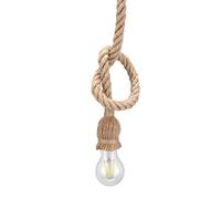Cocoarm Portalampada da Soffitto, Lampada a Sospensione in Corda di Canapa con Portalampada E27, Cavo di Sospensione Regolabile da 9,8 Piedi, Base per Lampada Industriale Vintage per Soggiorno Bar