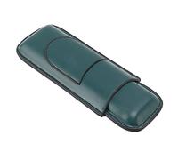 Cocoarm Portasigari Custodia da Viaggio per Sigari in Ecopelle per 2 Sigari Portasigari Sottile Realizzato a Mano con Tasca Frontale per Taglierina Leggero Portatile per Viaggi, Feste, Uomini (GREEN)