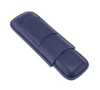 Cocoarm Portasigari Custodia da Viaggio per Sigari in Ecopelle per 2 Sigari Portasigari Sottile Realizzato a Mano con Tasca Frontale per Taglierina Leggero Portatile per Viaggi, Feste, Uomini (BLUE)