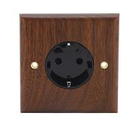 Cocoarm Presa a Muro Black Walnut 16A Standard Retro Elettrica con Cornice in Ottone per Decorazione Casa Ufficio Interruttore di Alimentazione