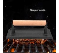 Cocoarm Pressa per Bistecche, Strumento per Cucinare la Carne, Pressa per Griglia per Pancetta con Manico in Legno per Uso Domestico in Ristoranti, Niente più Carne Arricciata, più Veloce e