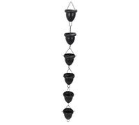 Cocoarm Rain Chain Gutter Chain Downspout 43.3in Black Acorn Design Aluminum Alloy Rainwater Chain with Wide Cup Openings for Effective Drainage And Splash Prevention