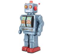 Cocoarm Robot Robot di Stagno in Metallo Vintage Rotante Elettrico retrò con Camminata e Rotazione a 360 ° per Regali di Compleanno di Compleanno (Blue)