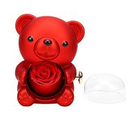 Cocoarm Scatola Ciondolo Orso, Scatola Regalo Gioielli a Forma di Orso Preziosa con Rosa di Sapone Dal Profumo Durevole per Moglie Mamma Fidanzata Anniversario Compleanno