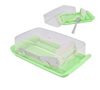 Cocoarm Scatola per Burro Rettangolare Contenitore per Burro in Plastica con Coltello in Acciaio Inossidabile 20 X 11,5 X 5, Cm Coperchio Estraibile per Vassoio per Domestica Ristorante (Scatola da