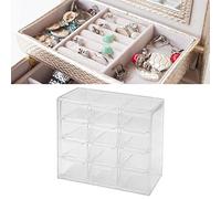 Cocoarm Scatola Portaoggetti a Griglia, Scatola Organizer Trasparente in Plastica ABS con Design Trasparente Antipolvere e Scomparti Multipli, Spazio Diviso per Gioielli, Perline, Filo, Fai da Te,