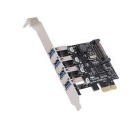 Cocoarm Scheda di Espansione PCI E USB3.0, Scheda Aggiuntiva PCI Express USB PCB in Metallo 4 Porte 5 Gbps Autoalimentata per Workstation PC Desktop NAS, PCIe X1 X4 X8 X16 per OS X