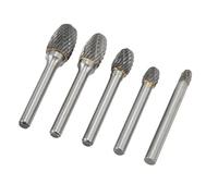 Cocoarm Set di 5 Frese in Metallo Duro, Lime Rotanti a Doppio Taglio con Gambo da 6 Mm per la Rettifica di Precisione Nella Lucidatura di Automobilistiche e Aeronautiche