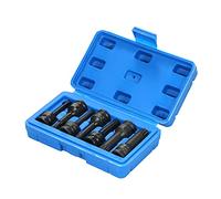 Cocoarm Set di Bussole a Percussione da 3/8 Pollici in Acciaio Cr Mo XZN Set di Bussole a Punta Scanalata Tripla Quadrata 7 Pezzi 5mm 6mm 7mm 8mm 10mm 12mm 14mm per Riparazioni Auto e Lavori Elettrici