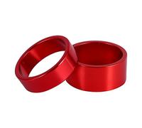 Cocoarm Set di Distanziali per Distanziatore di Gambiti per Bici da 4 Pacchetti in Lega di Cuffia in Lega di Alluminio 5 Mm 10 Mm 15 20 in 4 Colori per Forcella dello Stelo Anteriore da 28,6 (Rosso)