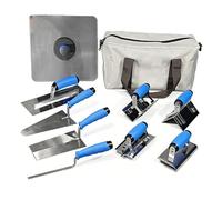 Cocoarm Set di Frattazzo per Cemento, Kit per Muratura in Acciaio Inossidabile con Maniglie Ergonomiche TPR e Borsa da 18 Pollici per Finitura, Bordatura e Scanalatura del calcestruzzo.