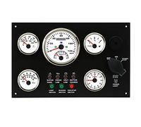 Cocoarm Set di Indicatori di Livello Pannello Strumenti Marini in Lega di Alluminio Set di Indicatori di Livello 5 in 1 da 0 a 120 Kmh da 0 a 8000 Giri/min IP67 Retroilluminazione Rossa per Barca a