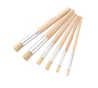 Cocoarm Set di Pennelli per Stencil in Legno, Pennelli con Setola 6 Pezzi Punta Tonda per Acquerello a Olio Acrilico, per Artisti con Manico in Legno Facile da Pulire per Artigianato Fai da Te