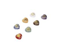 Cocoarm Set di Pietre Runiche Pietre Simbolo di a Forma di Cuore 7 Pezzi con Scritte in Oro Naturale per Meditazione Yoga Decorazioni per la Casa Giochi da Tavolo e Collezionisti