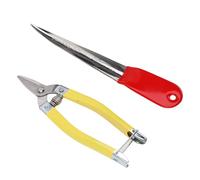 Cocoarm Set per Riparazione Vimini, Acciaio Inossidabile 2 Pezzi | Leva a forbice per tessitura in rattan, strumenti da 5,9 pollici e 7,3 pollici, plettri a leva, impugnatura sagomata,