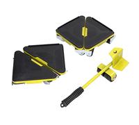 Cocoarm Sollevatore Per Mobili Carrello Per Mobili In Ferro PVC ABS Attrezzo Per Spostare 5 Pezzi Carico 300kg Con Rulli Universali Per Divano Tavolo Armadietto Letto Frigorifero Home Office (YELLOW)