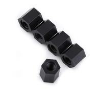 Cocoarm STALLEFF SPACER, 100 Pezzi Neri PA66 M3 M3 Scappato a Livello di Distanziatore Isoff in Nylon Interferenza Anti -segnale con Filettatura Pulita di Superficie Liscia per Circuiti (M3*6)