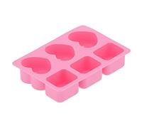 Cocoarm Stampo in Silicone a 6 Griglie Stampo per Sapone Rettangolare a Forma di Cuore Rosa per Torta a 6 cavità Strumento per Cottura Al Forno Resistente Al Calore e Freddo per la di Casa Prodotti da