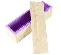 Cocoarm Stampo per Tagliare il Sapone, in Legno di bambù e Silicone, Regolabile, per Tagliare il Sapone, con Segni di Scala, Viola, per Fatto a Mano, Candele, Torte, Pane, Fai da Te (#1)