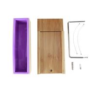 Cocoarm Stampo per Tagliare il Sapone, in Legno di bambù e Silicone, Regolabile, per Tagliare il Sapone, con Segni di Scala, Viola, per Fatto a Mano, Candele, Torte, Pane, Fai da Te (#2)