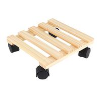 Cocoarm Supporto per Piante in Legno con Ruote Carrello per Vasi per Piante Vassoio Quadrato da 24,5 X 24,5 X 8 Cm con Rotelle a 360 Gradi per Esposizione di da Ufficio, Balcone, Soggiorno, Patio