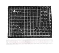 Cocoarm Tappetino da Taglio Autorigenerante A4, Tappetino in Gomma Antiscivolo Double Face con Righello in Acciaio Inox, per Lavori Artigianali, Scrapbooking, Lavorazione della Pelle e