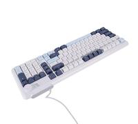 Cocoarm Tastiera Cablata Tastiera da Gioco USB Retroilluminata RGB con Copritasti in ABS e Manopola Personalizzata, Tasti Curvi per Computer Plug and Play per Giochi da Ufficio per Uso Domestico