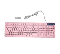 Cocoarm Tastiera da Gioco ABS, USB Round 104 KeyCaps Retroilluminato Ergonomic Fede MultiMedia Tastiera Cablata per Laptop Desktop, Tastiera del Computer per Ufficio a Casa (PINK)