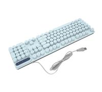 Cocoarm Tastiera da Gioco ABS, USB Round 104 KeyCaps Retroilluminato Ergonomic Fede MultiMedia Tastiera Cablata per Laptop Desktop, Tastiera del Computer per Ufficio a Casa (BLUE)
