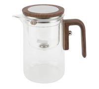 Cocoarm Teiera in Vetro con Colino, 800ml Teiera Chiara con Separatore D'Acqua, Manico in Legno Ergonomico, Coperchio Sicuro con Interruttore Magnetico, con Filtro per Tè Semplice, per