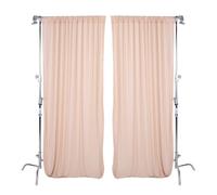Cocoarm Tenda Fondale in Poliestere Chiffon 2 Pannelli 5x10FT Champagne per Matrimonio Compleanno Festa Photo Booth e Tende per Fotografia con Morbido Tessuto Velato Lavabile