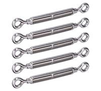 Cocoarm Tenditore a Vite in Acciaio Inossidabile 304 da 5 Pezzi M4 M6 M10 per Tensione della Fune e Hardware per Vela Ombreggiante, Tenuta Regolabile, Finitura Liscia, Utensili Manuali (Msh)