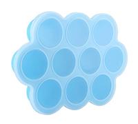 Cocoarm Vassoio per Congelatore per Alimenti in Silicone con Coperchio Contenitore per Alimenti per Bambini 10 Fori 9,8 X 6,9 X 2 Pollici per Morsi di Uova e Purea di Yogurt Fatti in Casa e Cotture