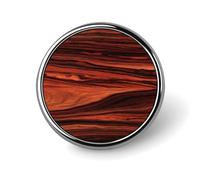 Cocobolo - Spilla rotonda piatta in legno lucido con texture liscia, per uomo e donna, alla moda, accessorio per abiti, giacche, zaini