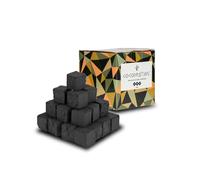 Cocobration Carbone Naturale in Gusci di Cocco 1KG - Carbone Premium per Narghilè e Barbecue - Cubi 26mm - Senza Aroma - Lunga Durata e Fumo Denso