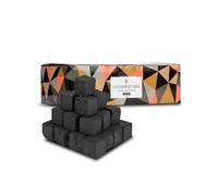 Cocobration Carbone Naturale in Gusci di Cocco 1KG - Carbone Premium per Narghilè e Barbecue - Cubi 27mm - Senza Aroma - Lunga Durata e Fumo Denso