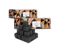 Cocobration Carbone Naturale in Gusci di Cocco 2KG (2x1KG) - Carbone Premium per Narghilè e Barbecue - Cubi 27mm - Senza Aroma - Lunga Durata e Fumo Denso