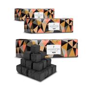 Cocobration Carbone Naturale in Gusci di Cocco 3KG (3x1KG) - Carbone Premium per Narghilè e Barbecue - Cubi 27mm - Senza Aroma - Lunga Durata e Fumo Denso