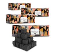 Cocobration Carbone Naturale in Gusci di Cocco 4KG (4x1KG) - Carbone Premium per Narghilè e Barbecue - Cubi 27mm - Senza Aroma - Lunga Durata e Fumo Denso