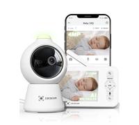 COCOCAM 2K 4MP AI Baby Monitor Video e Audio con 5" LCD, 2,4G/5GHZ WiFi, Rilevamento Volto Coperto, Album Temporale Intelligente, Tracciamento Automatico, Rilevamento Grido, Crittografia AES