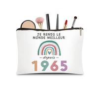 CoCoCherry Regalo di compleanno donna 60 anni - astuccio per trucco, regalo personalizzato donna 60 anni, 1965
