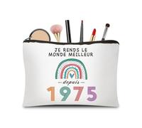 CoCoCherry Regalo di compleanno donna anni - Regalo di compleanno donna - Astuccio per trucco, regalo personalizzato per donna anni, 1975, 1975