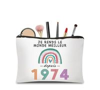 CoCoCherry Regalo di compleanno donna anni - Regalo di compleanno donna - Astuccio per trucco, regalo personalizzato per donna anni, multicolore, 51th