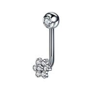COCOCO 1 PZ Titanio Opale Figa Cappuccio Verticale Piercing sul Labbro Fiore di Cristallo Sexy Vagina Piercing Genitale VCH Piercing-Chiaro 1.6x11x5mm