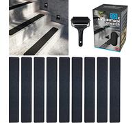 cocofy Strisce Antiscivolo per Scale Esterne | 10 Strisce di Nastro Antiscivolo Nere (90x15 cm) | Antiscivolo Scale con Speciale Superficie per Esterni| Strisce Antiscivolo con Rullo