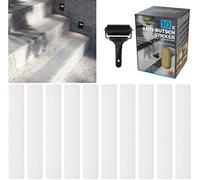 cocofy Strisce Antiscivolo per Scale Esterne| 10 Strisce di Nastro Antiscivolo Semitrasparenti (61x10 cm) | Antiscivolo Scale con Speciale Superficie per Esterni| Strisce Antiscivolo con Rullo